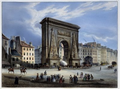 Porte de Saint-Denis - in „Paris en 1837“ von Arnout, hrsg. Weith & Hauser von Louis Jules Arnout