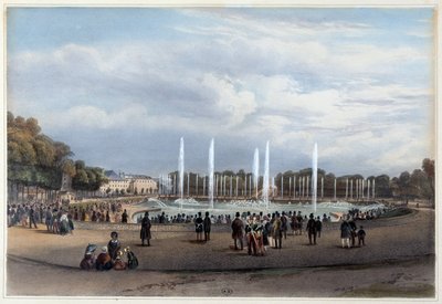 Parc de Versailles: Das Drachenwasserstück - in „Promenade dans Paris et ses environs“ von Louis Julien Jacottet