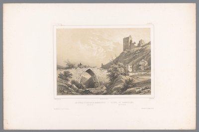 Ansicht der Ruine der Burg Hammershus von Louis Julien Jacottet