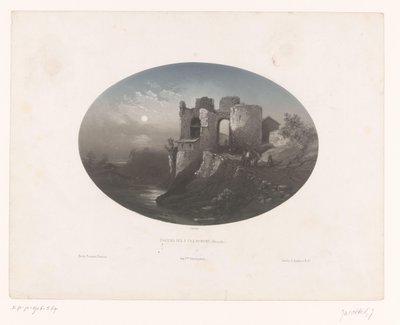 Ansicht der Ruine der Burg der Vier Heemskinderen von Louis Julien Jacottet