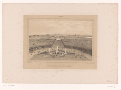Blick auf die Gärten von Versailles von Louis Julien Jacottet