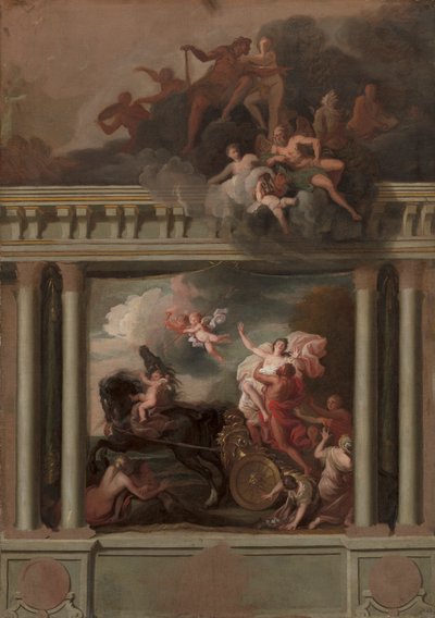 Der Raub der Proserpina, Entwurf für das Treppenhaus des Devonshire House, London von Louis Laguerre
