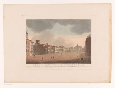 Ansicht des Piazza Grande in Livorno von Louis Lecoeur