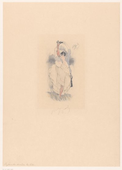 Cancan-Tänzerin mit gestrecktem Bein hinter ihrem Kopf von Louis Legrand (signed by artist)