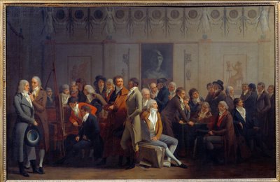Treffen von Künstlern in der Werkstatt des Malers Jean Baptiste Isabey von Louis Leopold Boilly