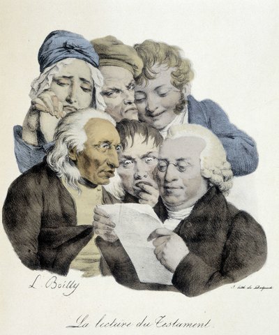 Das Testament wird verlesen - von Louis Leopold Boilly von Louis Leopold Boilly