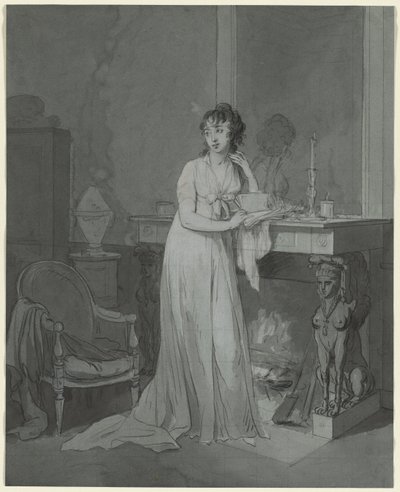 Frau vor einem Kamin, ca. 1803 von Louis Leopold Boilly