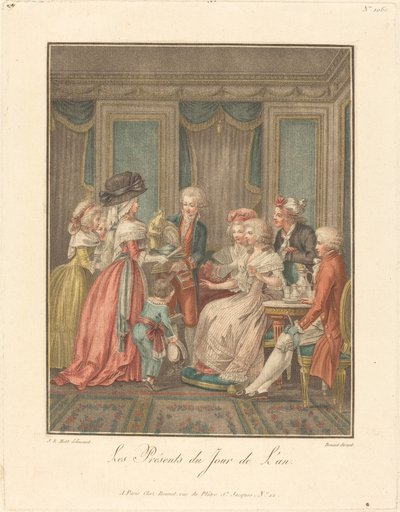 Die Neujahrsgeschenke von Louis Marin Bonnet after Jean Baptiste Hüet, I