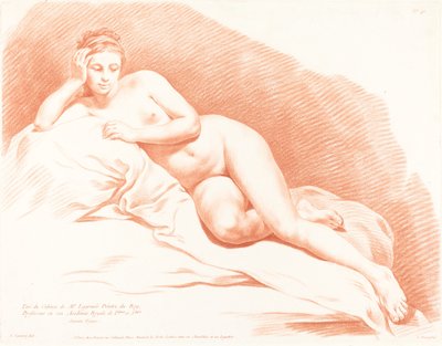 Liegender weiblicher Akt von Louis Marin Bonnet after Louis Jean François Lagrenée