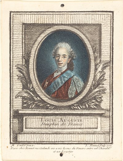 Louis-Auguste, Dauphin von Frankreich von Louis Marin Bonnet after Louis Michel Van Loo