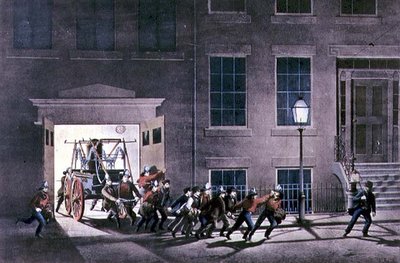 Der Nachtalarm, veröffentlicht von Currier and Ives, New York von Louis Maurer
