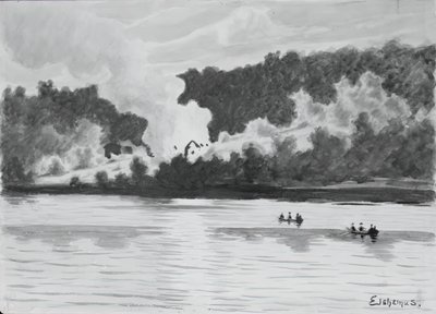 Feuer gesehen von East Lyme, Connecticut, 1900 von Louis Michel Eilshemius