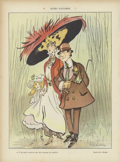 Herbstregen. Illustration für Le Rire von Louis Morin