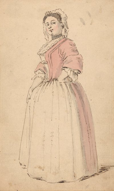 Eine junge Frau in einem rosa Kleid von Louis Philippe Boitard