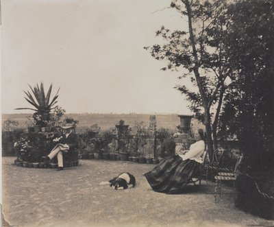 Ohne Titel (Mann und Frau entspannen) von Louis Pierre Theophile Dubois de Nehaut