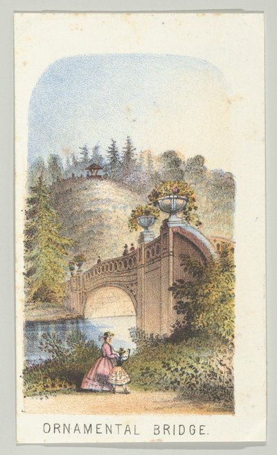 Zierbrücke, aus der Serie Ansichten im Central Park, New York, Teil 2, 1864 von Louis Prang