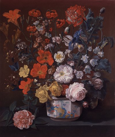 Blumen in einer Chantilly-Vase von Louis Tessier