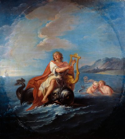 Arion spielt die Lyra. Arion von Methymne ist ein griechischer Dichter aus dem 7. Jahrhundert v. Chr. von Louis de Silvestre