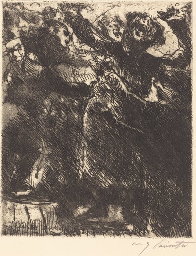 Kapuzinerpredigt—"Er läuft lieber mit einem Mädchen herum" von Lovis Corinth