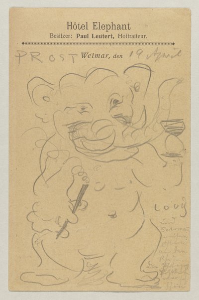 Lovis Corinth an Carl Strathmann: Postkarte, Poststempel 20. April 1905 von Lovis Corinth