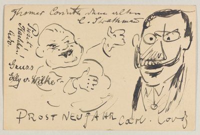 Lovis Corinth an Carl Strathmann: Postkarte, Poststempel 27. Dezember 1904 von Lovis Corinth