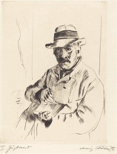 Selbstbildnis im Strohhut von Lovis Corinth
