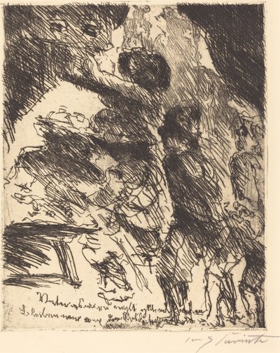 „Vater, es wird nicht gut ablaufen, bleiben wir von dem Soldatenhaufen“ von Lovis Corinth