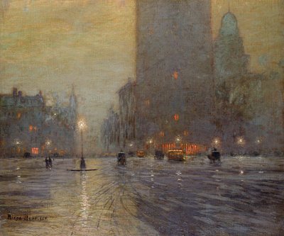 Madison Square, regnerische Nacht von Lowell Birge Harrison