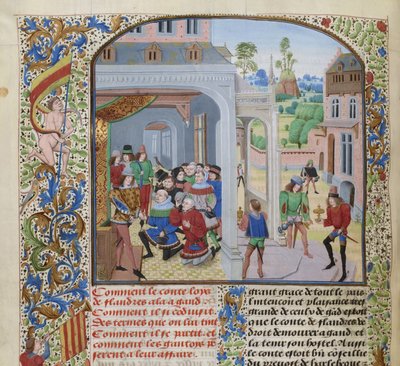 Huldigung von Ludwig II. von Male durch eine Deputation von Gent, ca. 1470-1475 von Loyset Liedet
