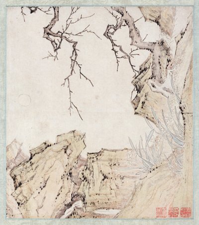 Narzisse, Pflaumenbaum und Landschaft von Lu Zhi