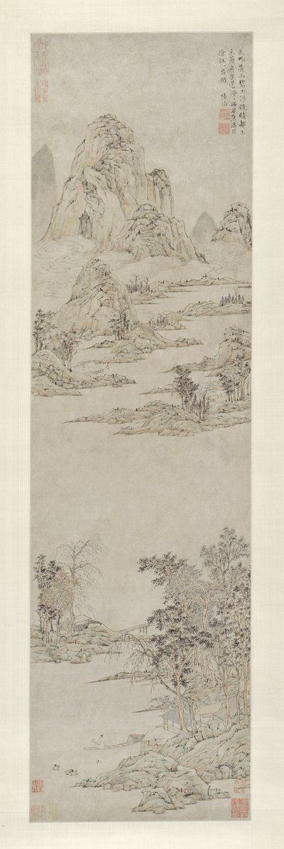 Ruderer unter klarem Herbsthimmel (Ferne Berge) von Lu Zhi