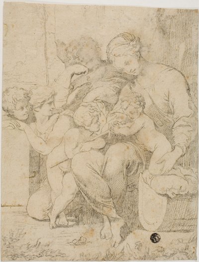 Heilige Familie mit dem kleinen Johannes dem Täufer und Engeln von Lubin Baugin