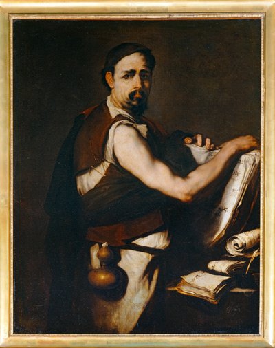 Philosoph mit einer Feldflasche am Gürtel von Luca (circle of) Giordano