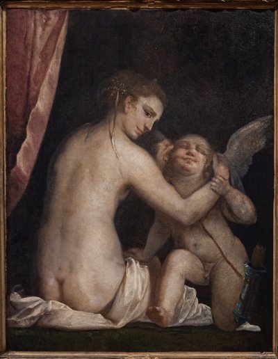 Fontanellato, Labirinto della Masone, Franco Maria Ricci Kunstsammlung: "Venus verbindet Amor die Augen" von Luca Cambiaso