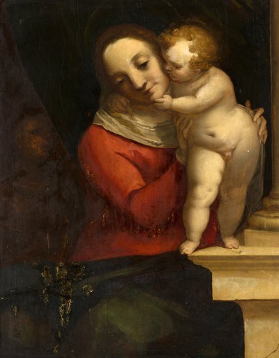 Madonna mit Kind und Johannes dem Täufer von Luca Cambiaso