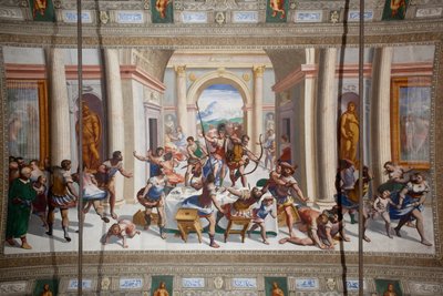 Die Geschichte von Odysseus (die Rückkehr), Decke des Salone Cambiaso von Luca Cambiaso