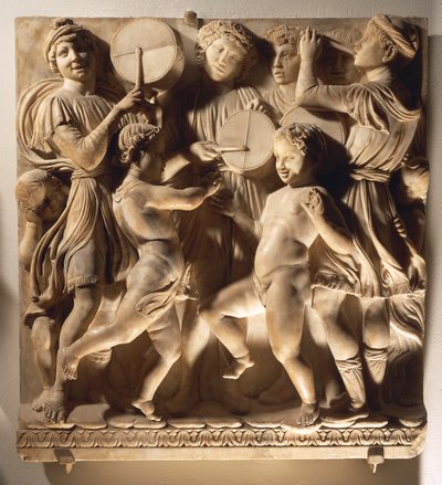 Laudate Eum in timpano (Psalm 150, Laudate Dominum), Tafel mit Trommlern von Luca Della Robbia