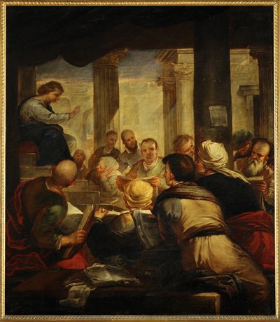 Jesus lehrt die Gelehrten im Tempel von Luca Giordano