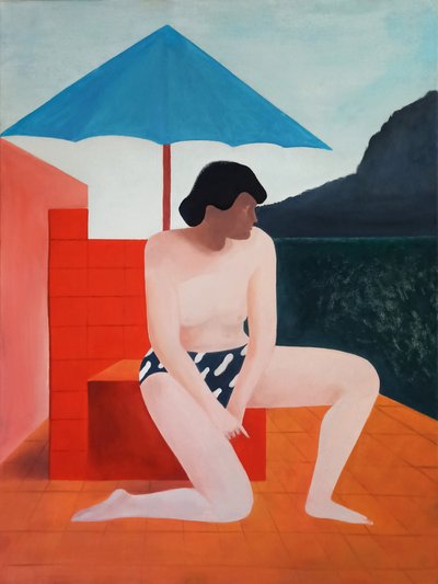 Sommerfrau mit Meeresblick von Luca di Napoli