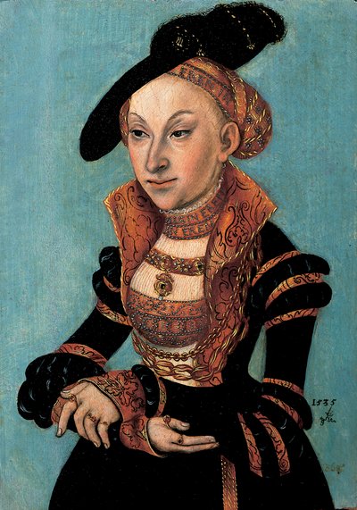 Porträt von Sibylle von Cleve, Kurfürstin von Sachsen, 1535 von Lucas Cranach