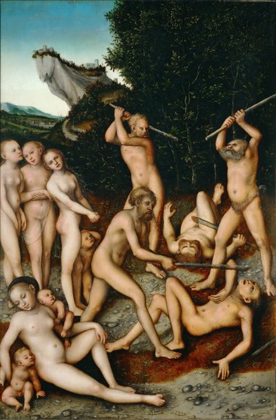 Die Früchte der Eifersucht (Das silberne Zeitalter) von Lucas Cranach the Elder