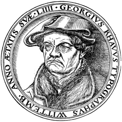 Georg Rhau (1488-1548) von Lucas Cranach the Elder