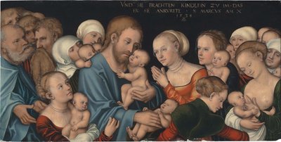 Lasset die Kindlein zu mir kommen (Christus segnet die Kinder) von Lucas Cranach the Elder