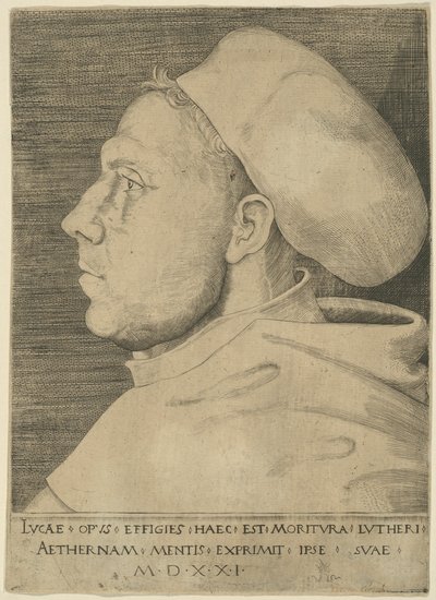 Luther als Augustinermönch, mit Kappe von Lucas Cranach the Elder