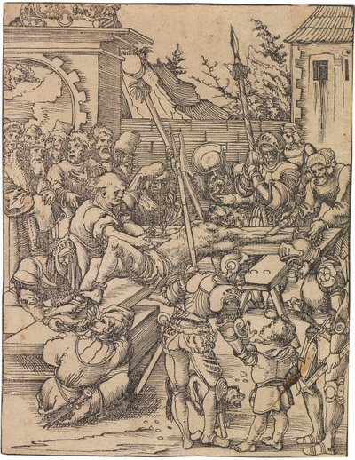 Martyrium des Heiligen Bartholomäus. Aus der Serie Martyrium der zwölf Apostel von Lucas Cranach the Elder