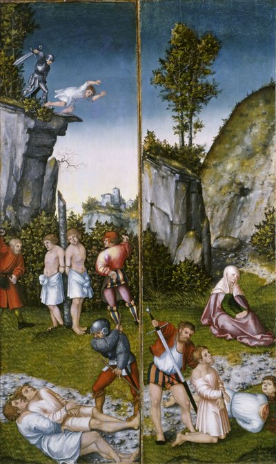 Heilige Felicitas beim Martyrium ihrer sieben Söhne von Lucas Cranach the Elder