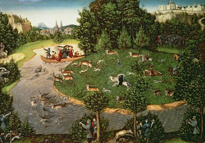 Hirschjagd von Kurfürst Friedrich III. der Weise, 1529 von Lucas Cranach the Elder