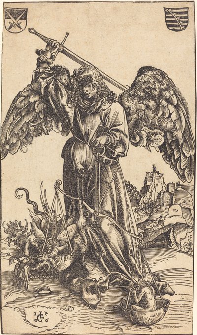 Der Erzengel Michael wiegt eine Seele von Lucas Cranach the Elder