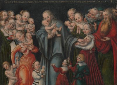 Christus segnet die Kinder, ca. 1545-50 von Lucas Cranach the Younger