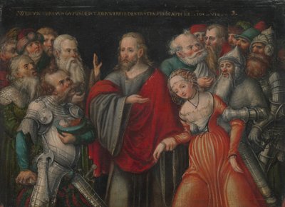 Christus und die Ehebrecherin, ca. 1545-50 von Lucas Cranach the Younger